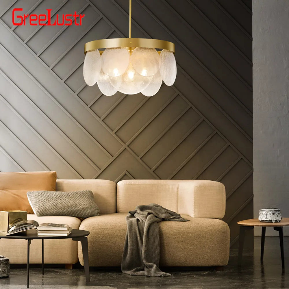 Afralia™ Glass Copper LED Pendant Light: Luxury Nordic Design for Home Decor