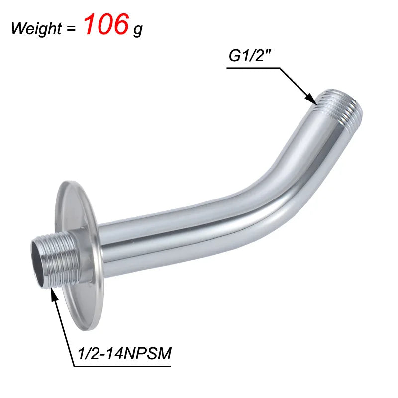 Afralia™ Chrome Bass Shower Head Holder Set with Adjustable Arm, Stainless Steel.