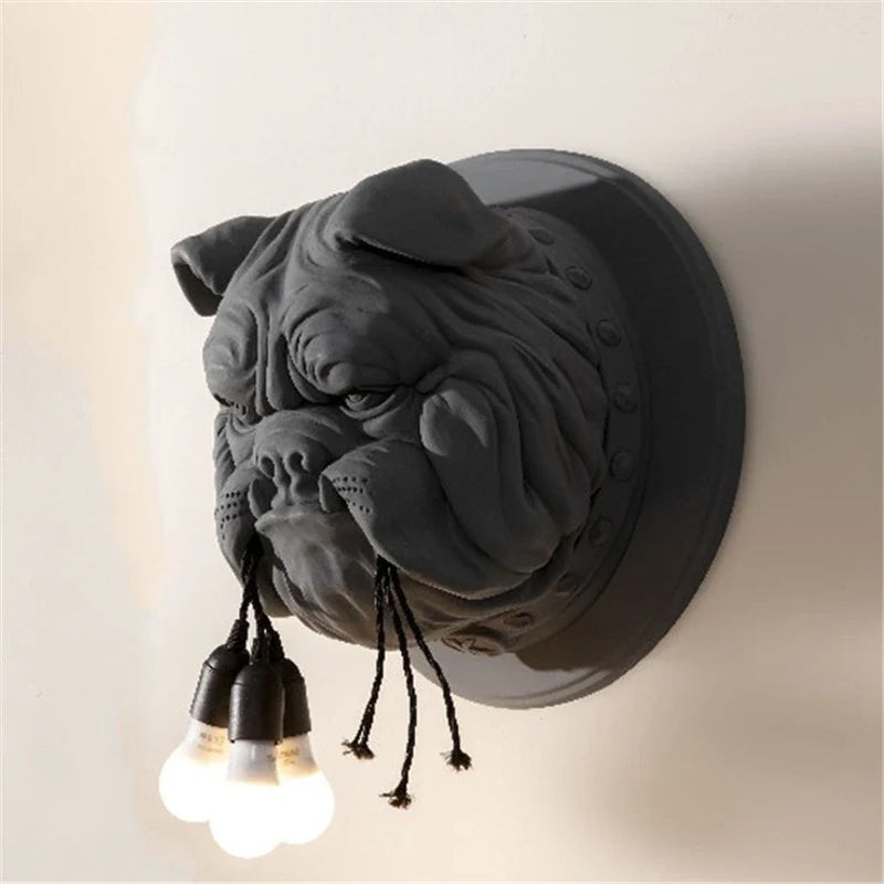 Afralia™ Bulldog Wall Lamp: Unique Decor Light for Living Room, KTV, or Corridor