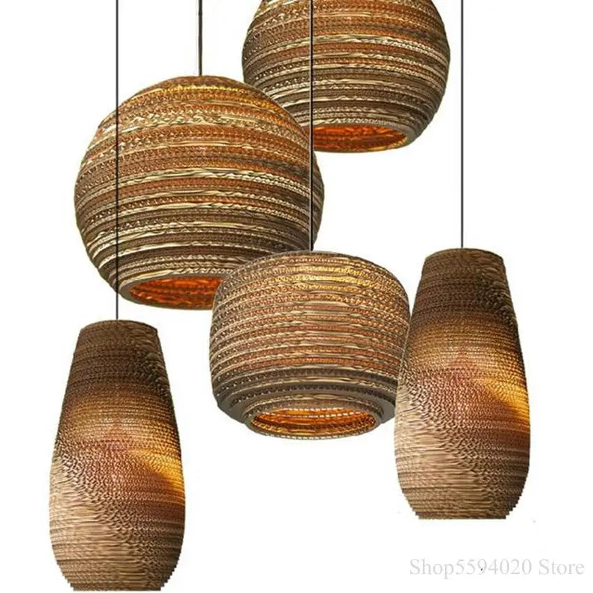 Afralia™ Chinese Paper Pendant Light for Restaurant Living Room, Southeast Asian Style