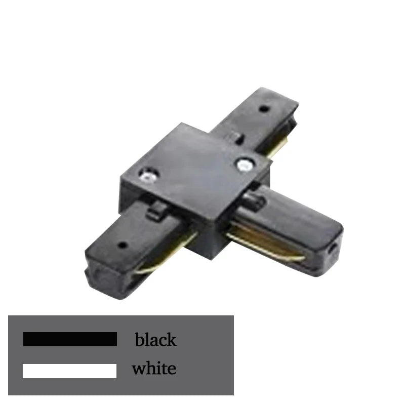 Afralia™ 1m Black White Aluminum 2-Wire Connector Track Rail Spotlight Fitting