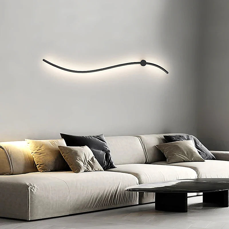 Afralia™ Modern LED Metal Wall Lamp for Bedroom & Living Room - Black