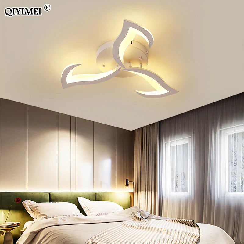 Afralia™ Modern LED Chandelier Light Indoor Iron Lighting for Bedroom Living Room Acrylic Fixture