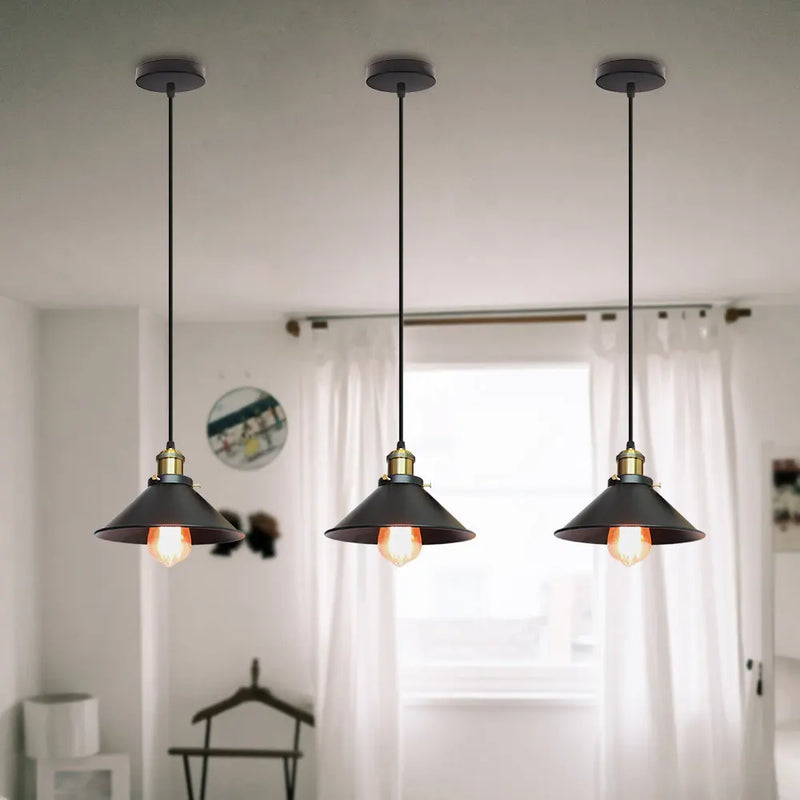 Afralia™ Vintage Industrial Pendant Chandelier Light Fixture for Home Kitchen Bar Decor