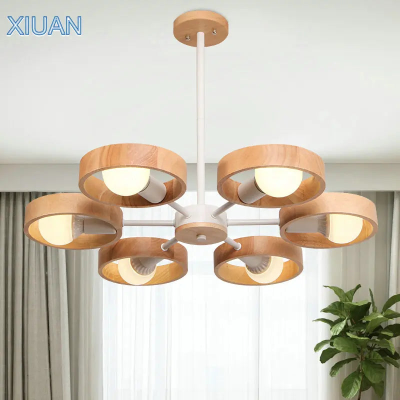 Afralia™ Wood Pendant Lights 360° Rotation E27 LED, Scandinavian Minimalist Design