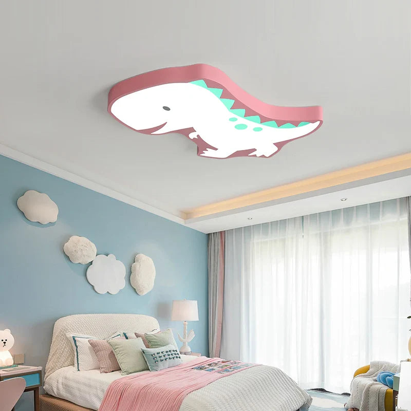 Afralia™ LED Dinosaur Ceiling Chandelier for Children's Room.decorative surface-mounted lamps for creative home décor.