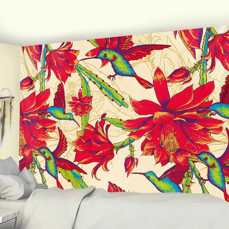 Animal Floral Wall Hanging | Boho Hippie Bedroom Decor | Afralia™ Home Tapestry