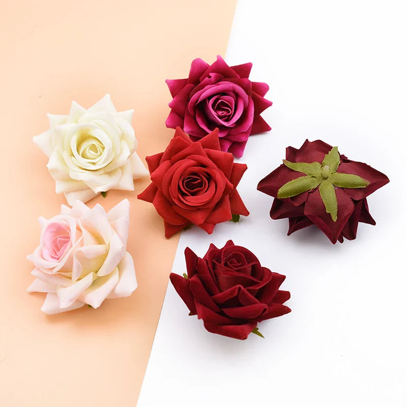 Afralia™ Roses Artificial Flowers Home Wedding DIY Gifts Box Scrapbook Decor Accessories