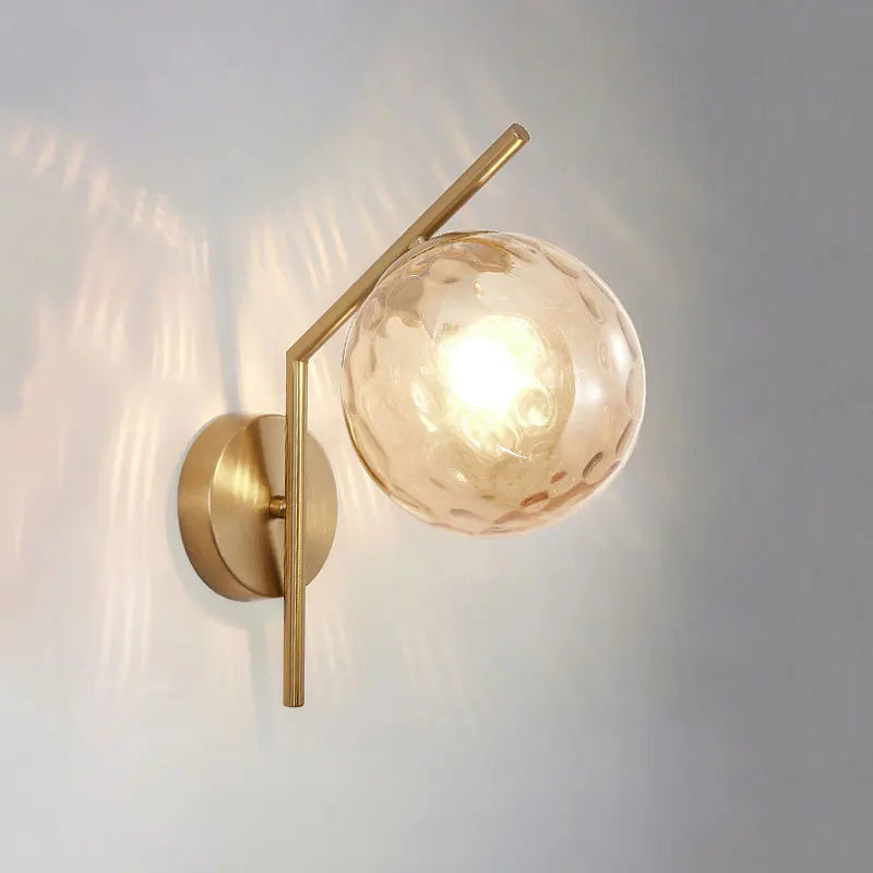 Afralia™ Nordic Glass Ball Wall Lamp Modern LED Lighting Gold Black Decor