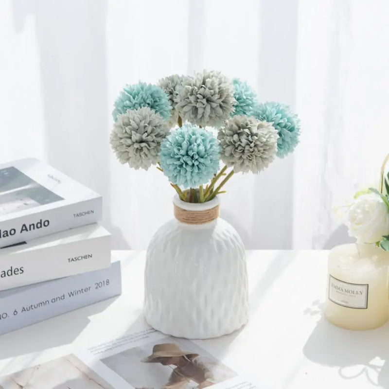 Afralia™ Silk Ball Chrysanthemum Wedding Artificial Flower Vase Home Decor