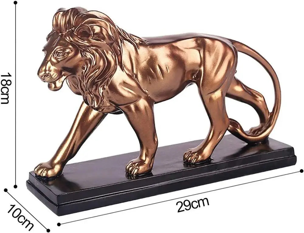 Afralia™ Male Lion Resin Statue Figurine Decor Ornament Sculpture Home Gift