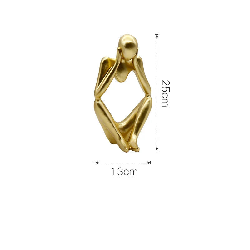 Afralia™ Gold Resin Sculpture | Nordic Luxury Technology Decor for Home & Office