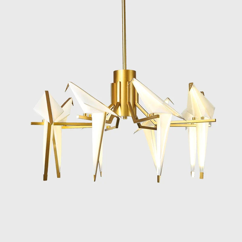 Afralia™ Love Bird Chandelier Lighting - White Gold Designer Lustre for Dining Room