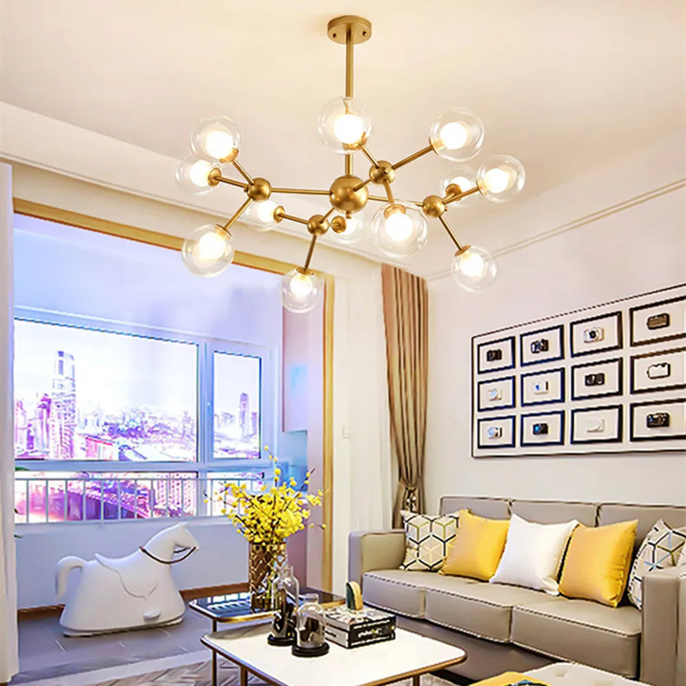 Afralia™ Black Postmodern Sputnik Chandelier for Dining Room and Home Decor