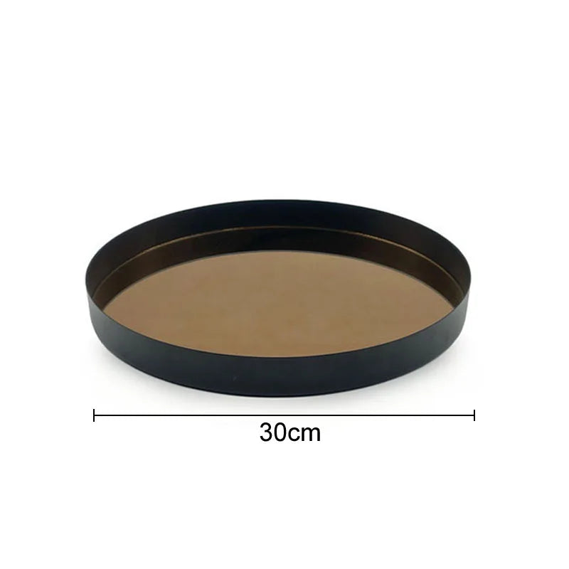 Afralia™ Mirror Glass Tray: Decorative Metal Storage Plate for Dressing Table Jewelry & Cosmetics
