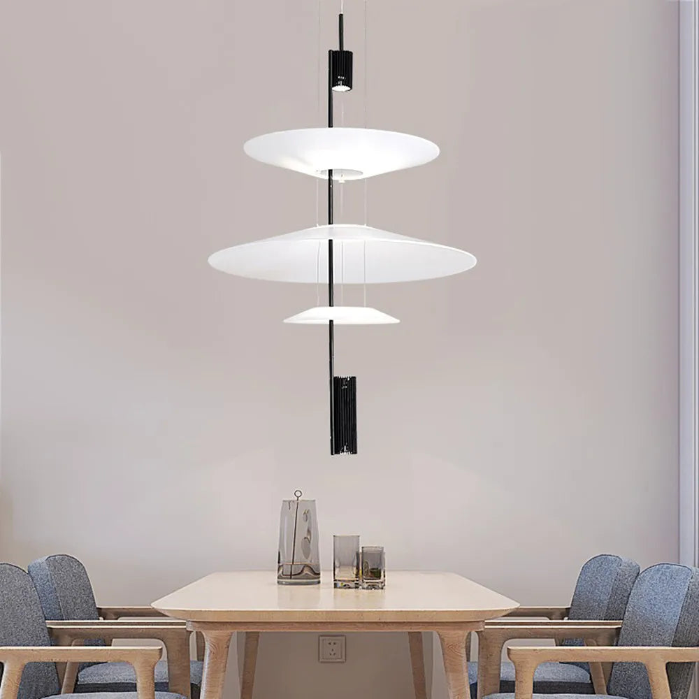 Afralia™ Nordic Flamingo Chandelier: White Light Minimalist Round Lamp for Living, Bed, Dining Room