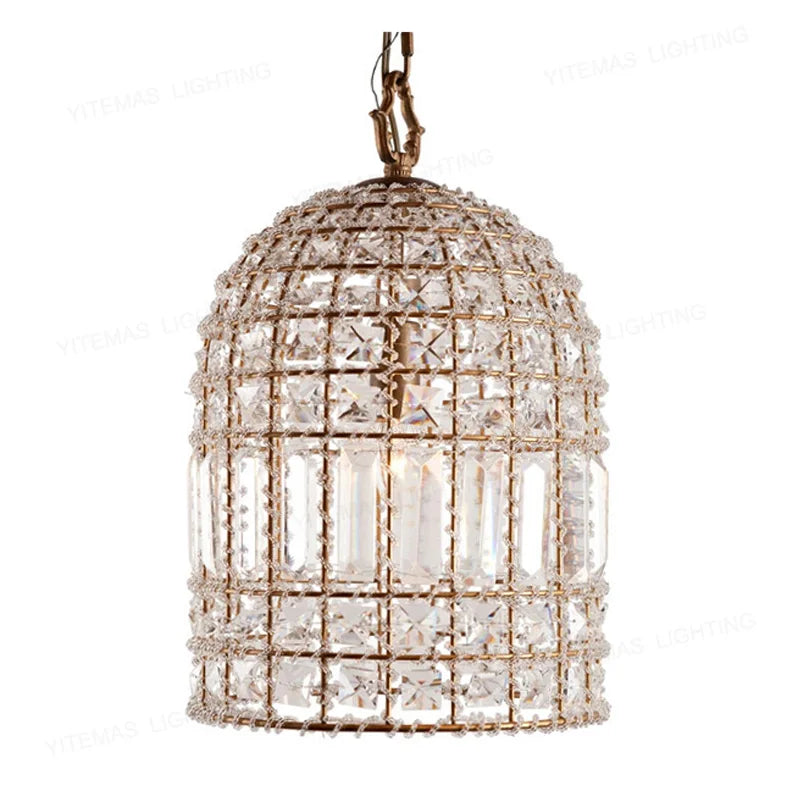 Afralia™ Bronze 1-Light Crystal Chandelier French Lighting for Kitchen, Living Room, Dining, Bedroom