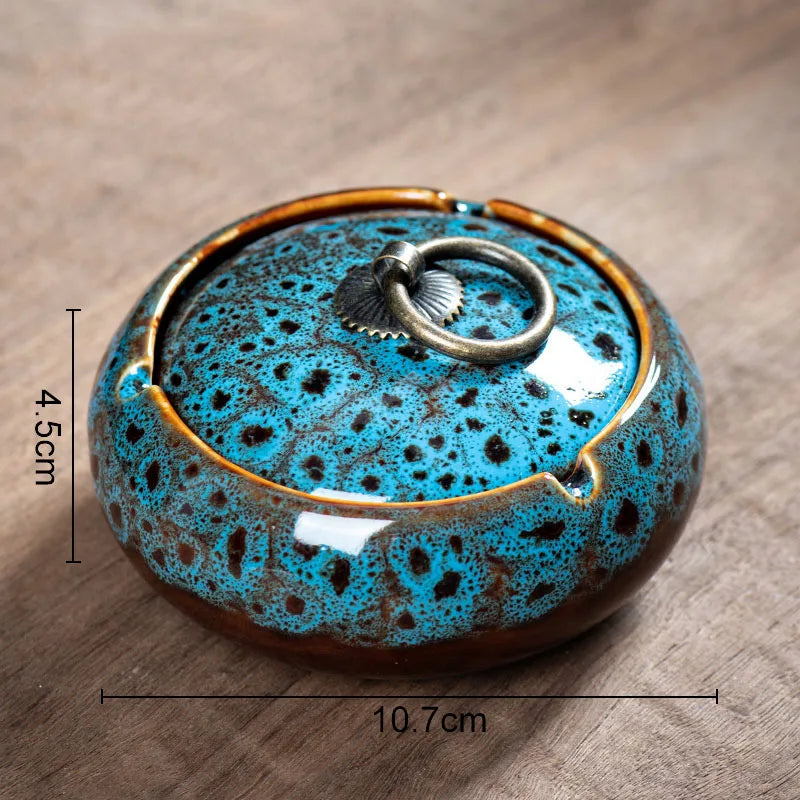 Afralia™ Glazed Porcelain Ashtray: Stylish Desk Decoration & Gift for Boyfriend