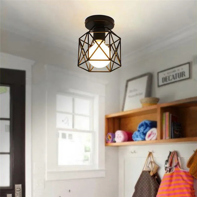 Afralia™ Iron Frame Retro Led Pendant Light for Kitchen Dining Living Room