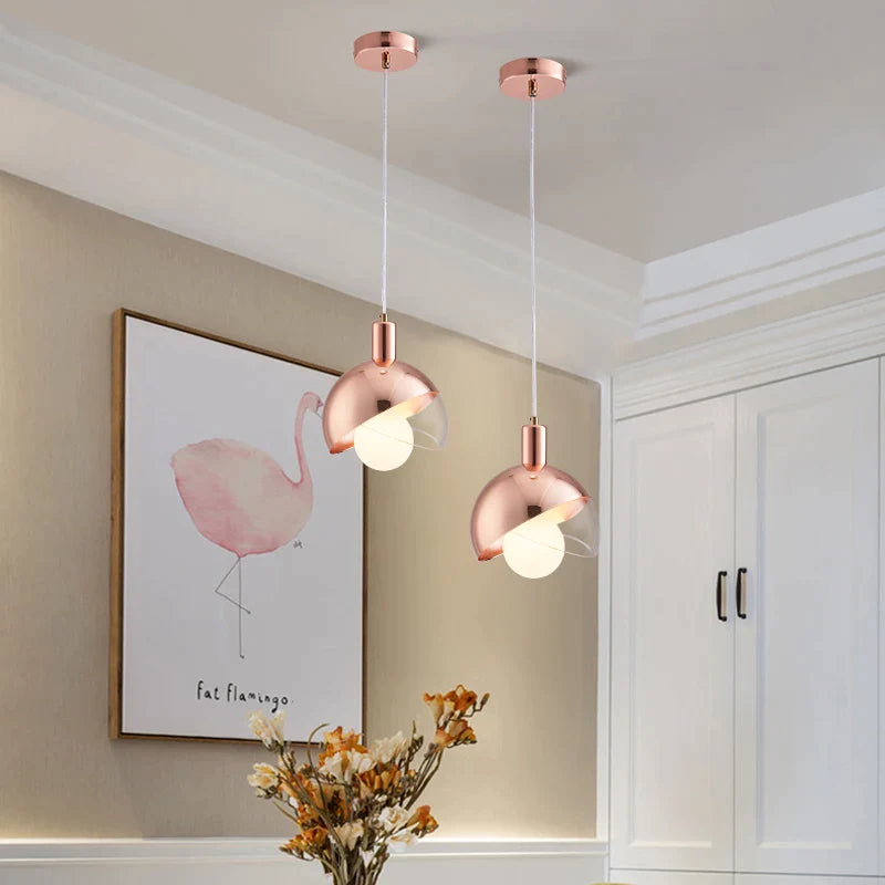 Afralia™ Rosegold Nordic Art Deco Pendant Light for Restaurant, Bedroom, Aisle, Indoor