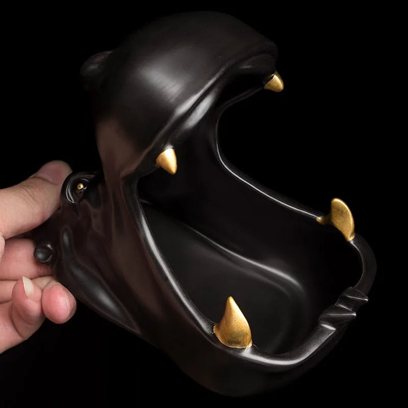 Afralia™ Hippo Head Ceramic Ashtray – Modern Decor Gift
