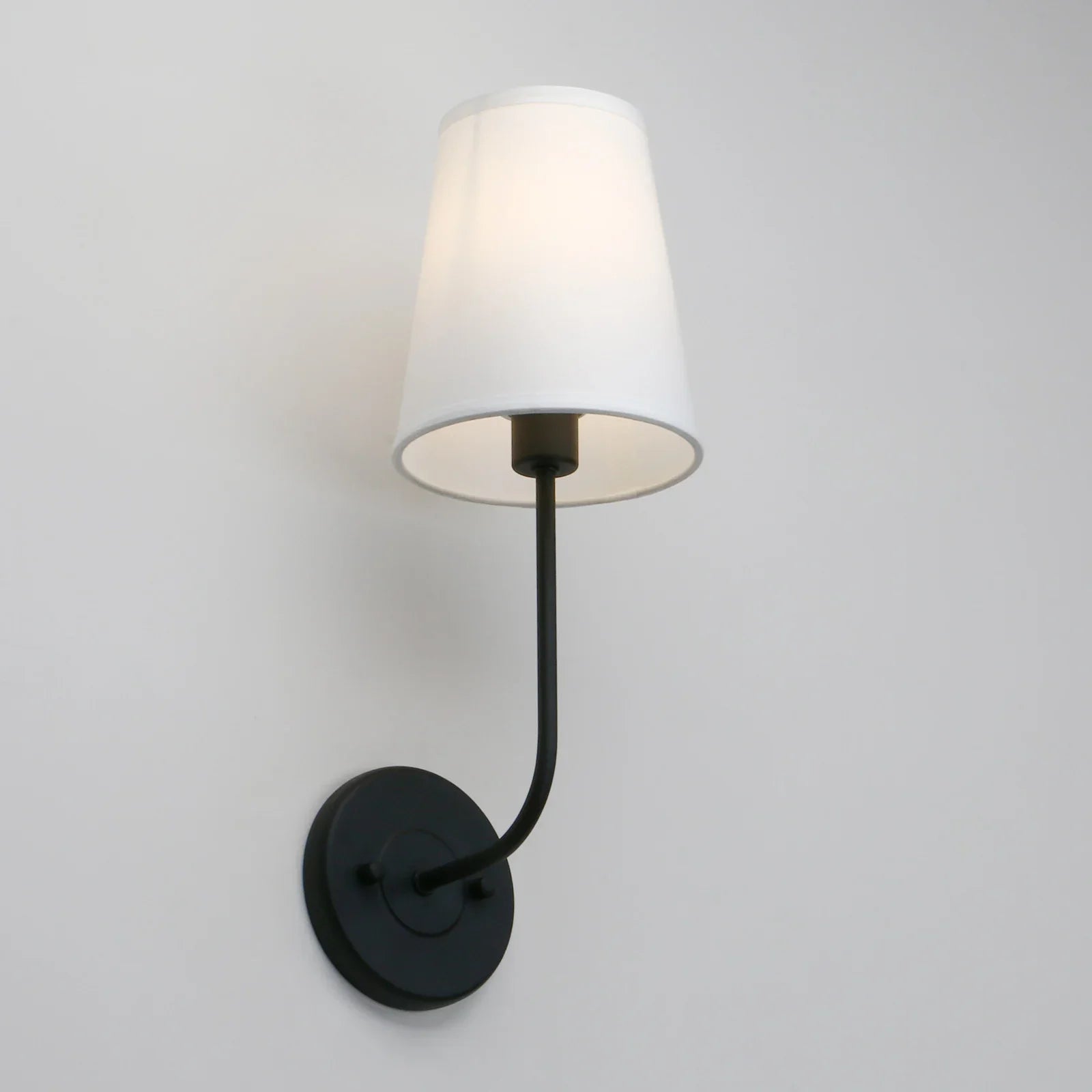 Afralia™ Flared Funnel White Fabric Shade Wall Light: Classic Country Industrial Design