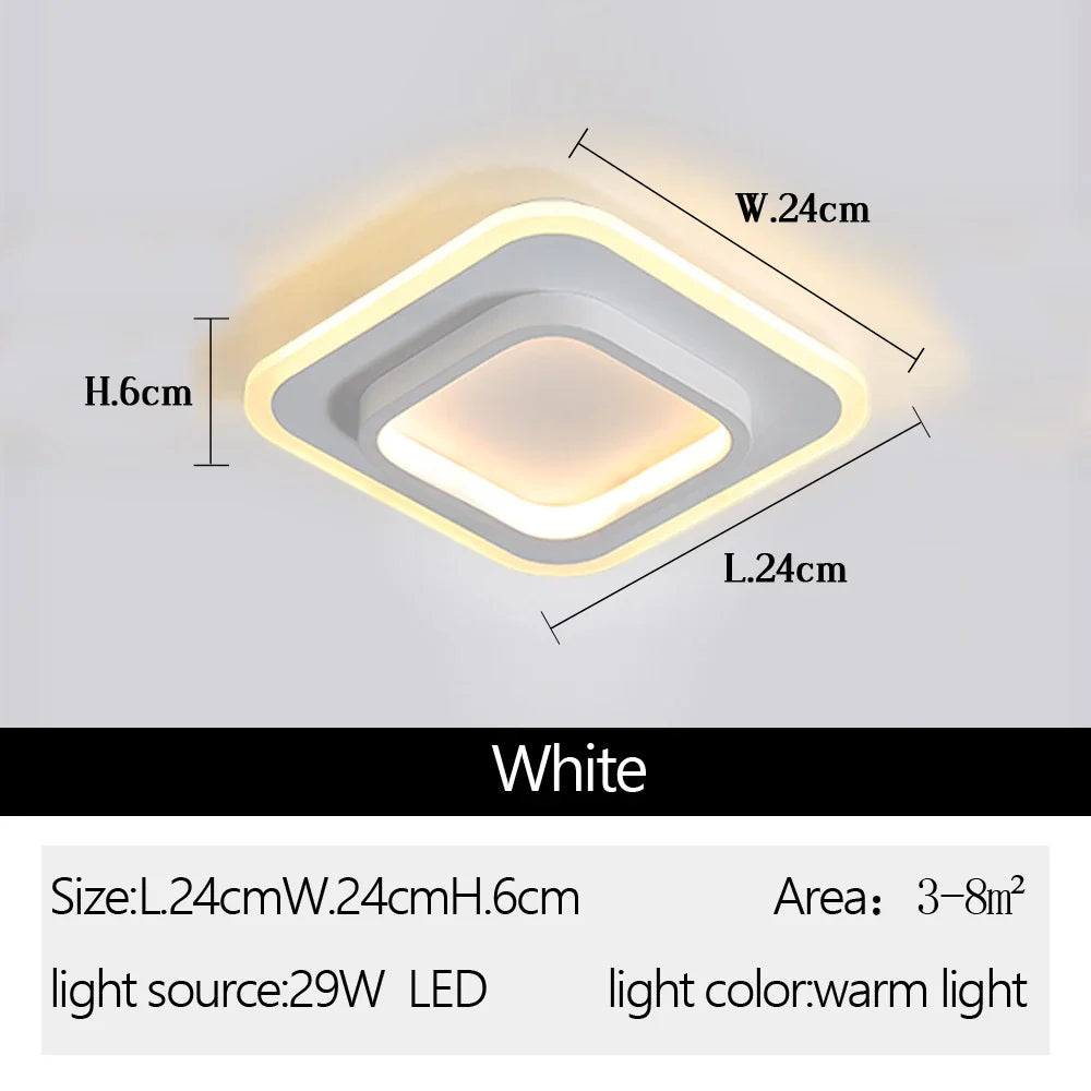 Afralia™ Round Square LED Ceiling Light - Small Indoor Night Light