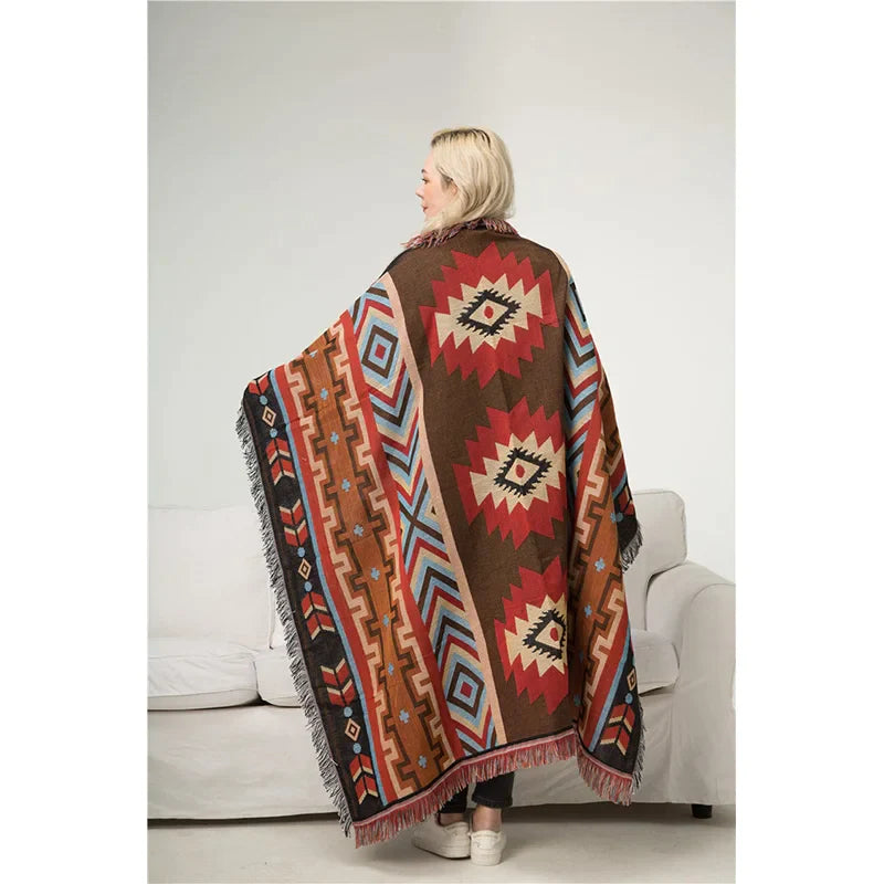 Afralia™ National Retro Indian Geometry Totem Tapestry - Cozy Sofa Blanket