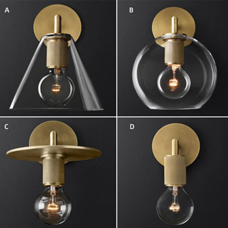 Nordic Designer Glass Wall Lamps for Bedroom by Afralia™