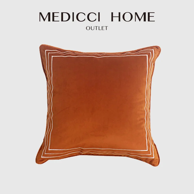 Afralia™ Geometric Orange Velvet Cushion Cover 45x45cm Square Decorative Pillow Case