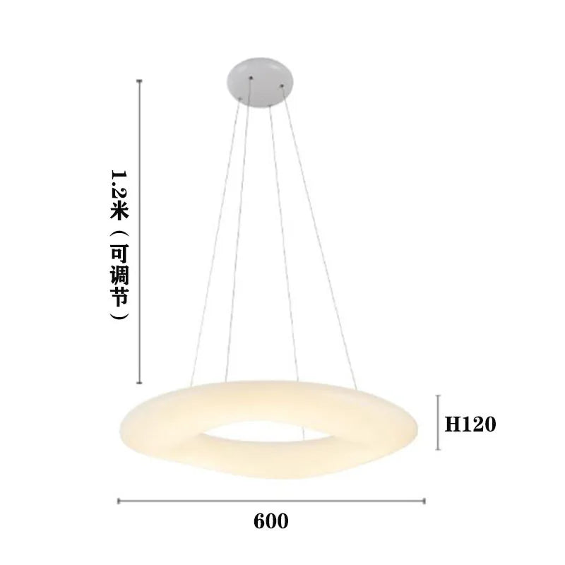 Afralia™ White Ring LED Pendant Light for Modern Kitchen Dining Room Decor