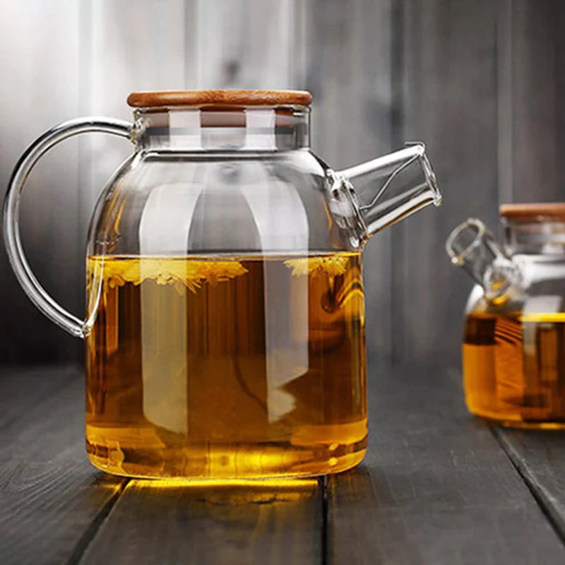 Afralia™ Glass Teapot Cold Water Jug 1000ml/1600ml