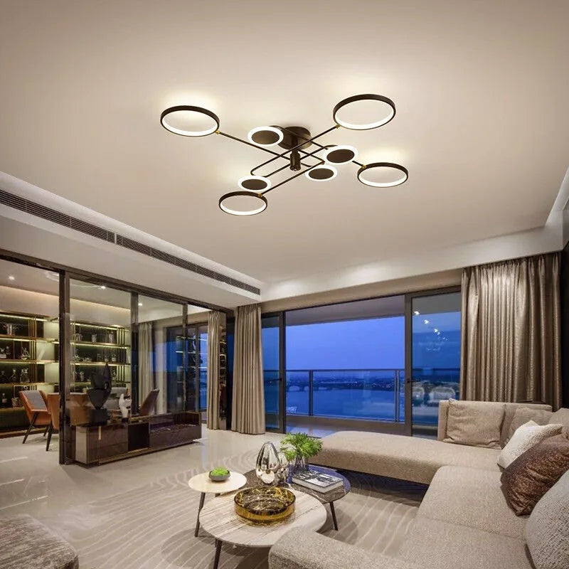 Afralia™ LED Dimmable Ceiling Chandeliers: Modern Style for Living, Dining, Bedroom, Kitchen Décor
