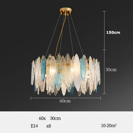 Afralia™ Art Deco Glass Iron LED Chandelier for Dinning Room