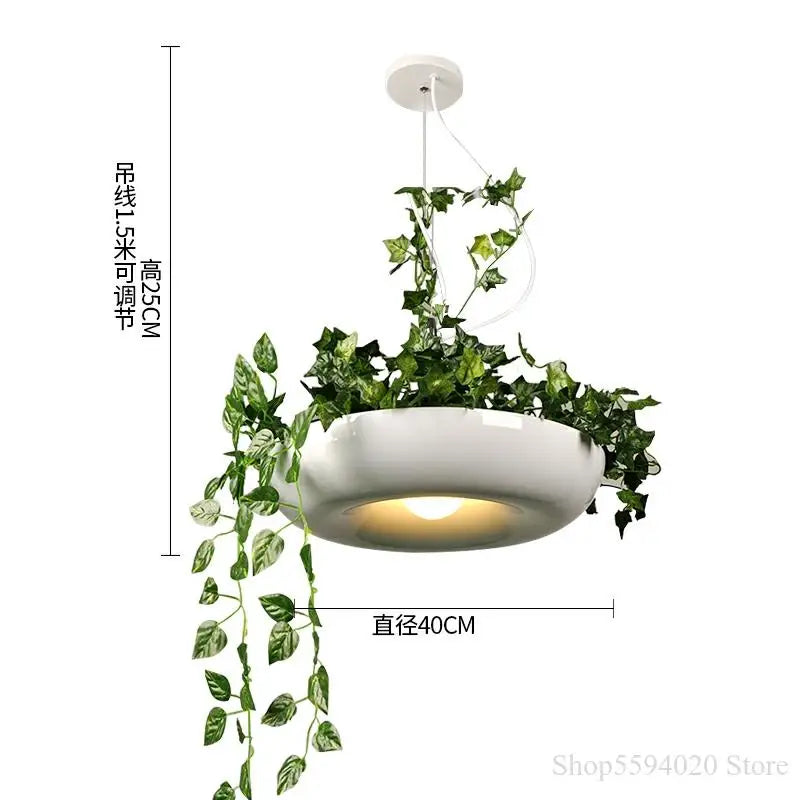 Afralia™ Plant Flower Pendant Lights Potted Flowers Pot Hanglamp LED Modern Fixtures