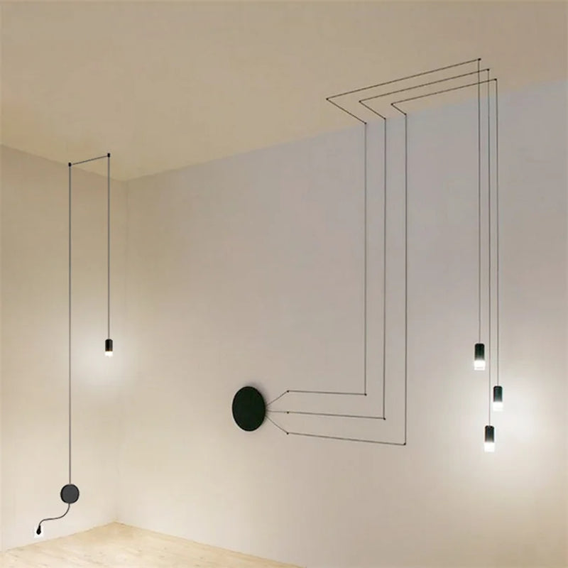 Afralia™ Long Line Black Wall Light LED Wrought Hanging Lampsiking Wall Mounted Minimalist LED Lamps