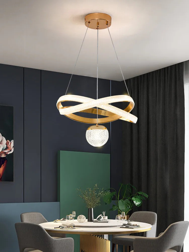 Afralia™ Modern Art Three-Head Chandelier for Dining Room and Bedroom