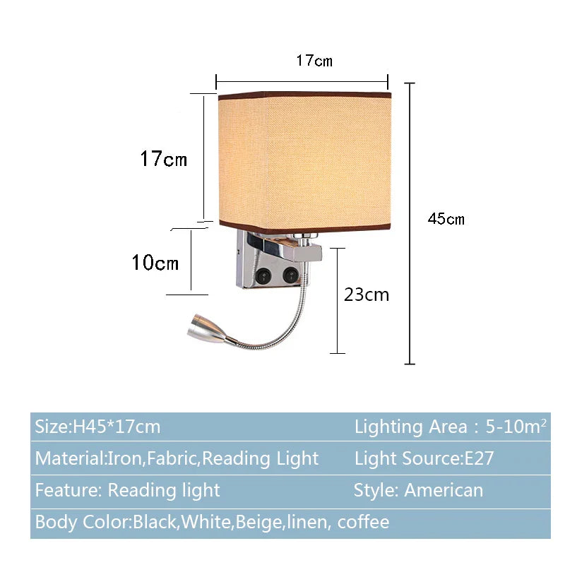 Afralia™ Modern Nordic LED Wall Lamp with USB Interface and Switch