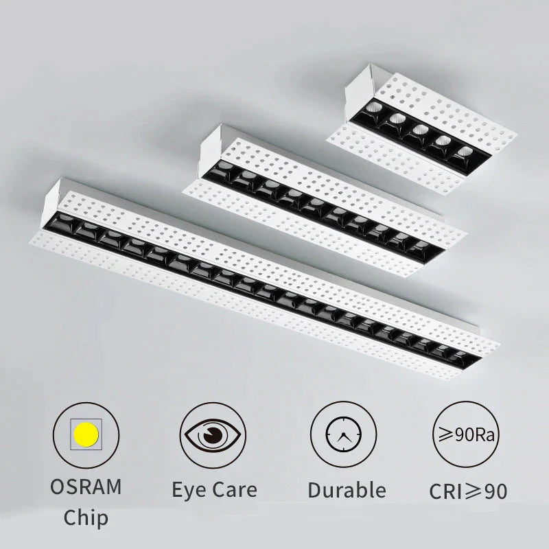 Afralia™ Led Magnetic Downlight: Modern, Recessed, 90Ra, Indoor Ceiling Linear Grille Spot Lighting