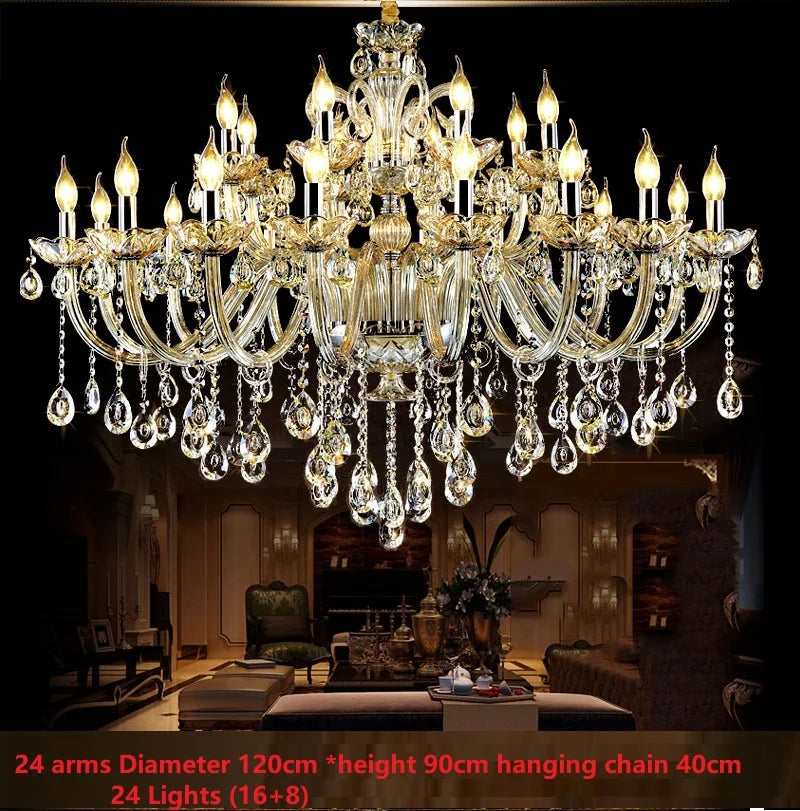 Afralia™ Luxury Crystal Chandelier - Modern 30 Lights Home Decor Elegant Design