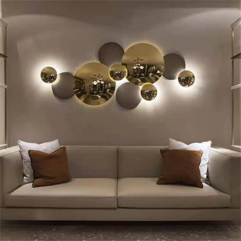 Afralia™ Nordic Modern Gold Wall Sconce Creative Design for Living Room Bedroom