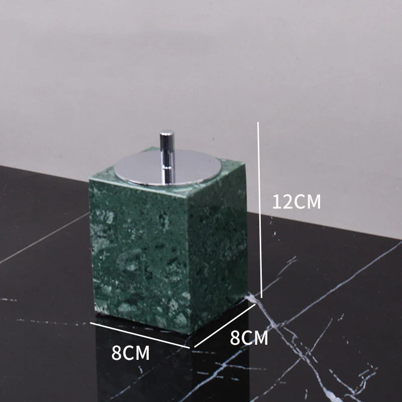 Afralia™ Dark Green Marble Bathroom Set - Nordic Light Luxury Tray Toothbrush Holder Soap Dispenser Kit