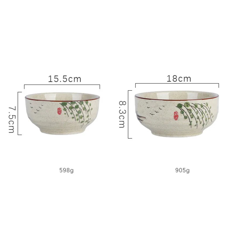 Afralia™ 6/7 Inch Ceramic Ramen Bowl - Large Soup Noodle Bowl for Kitchen and Hotel Use