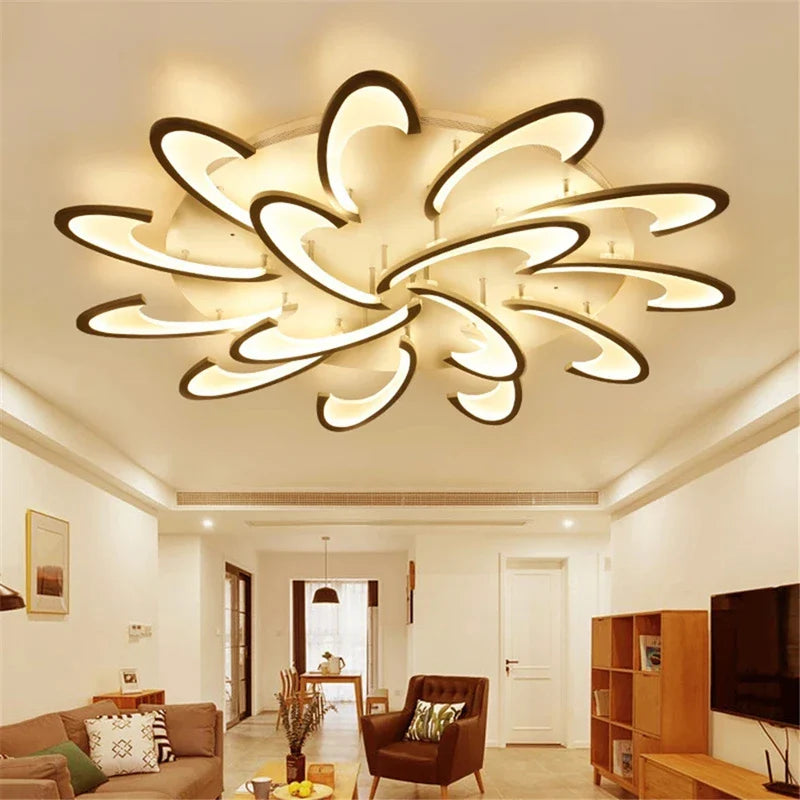 Afralia™ Petal Ceiling Lamp - Modern Black White Minimalist Lighting