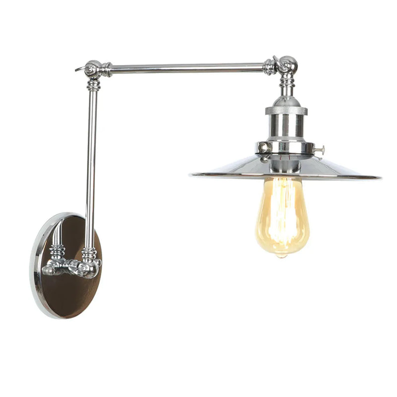 Afralia™ Chrome Plated Bathroom Bedroom Wall Sconce Modern Metal Lamp