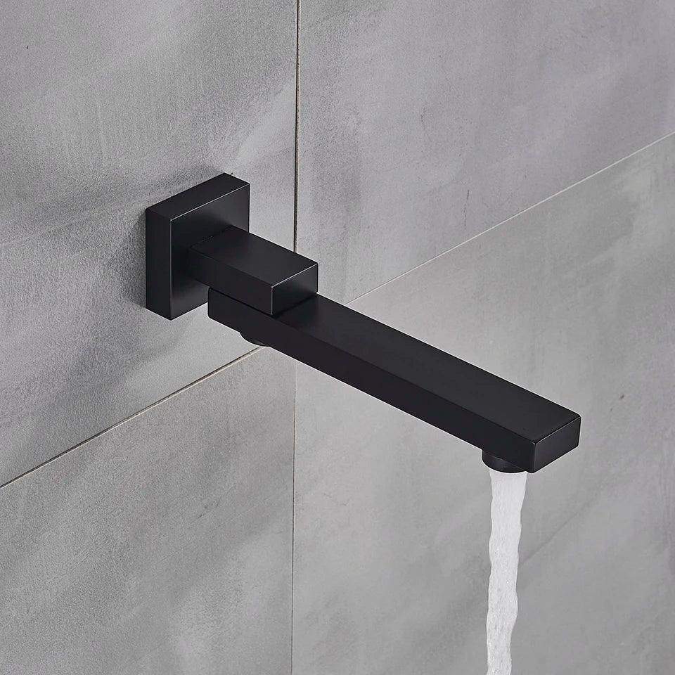 Afralia™ Matte Black Bath Shower Faucet Set, Ceiling Mounted Rainfall Shower Head.