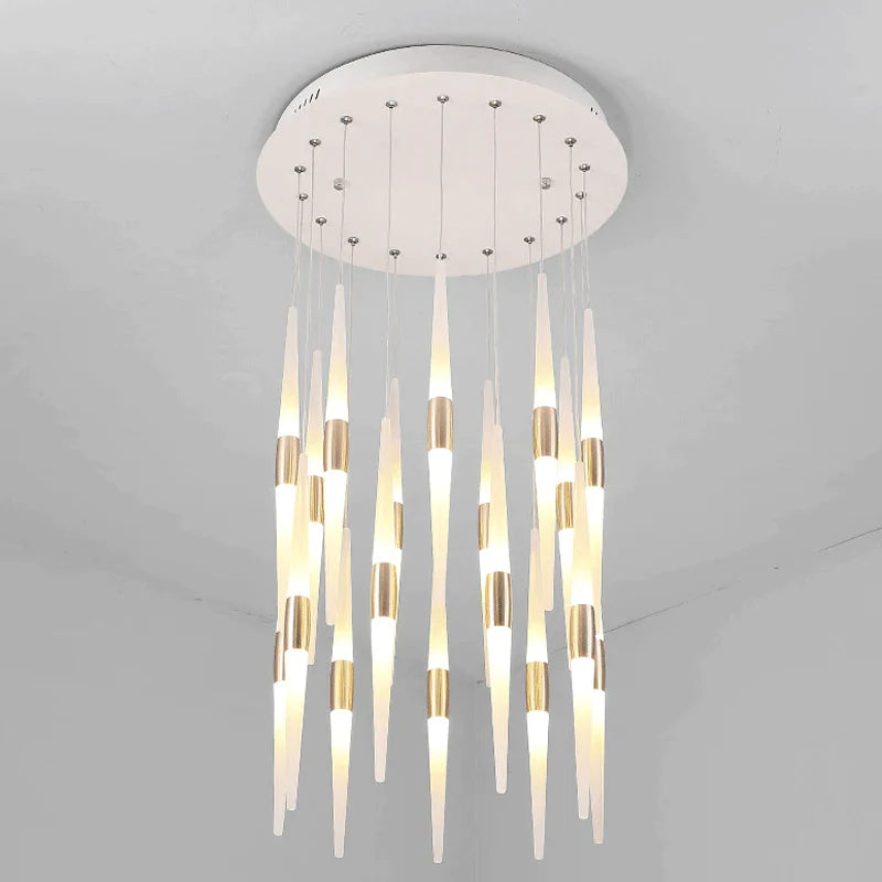 Afralia™ LED Chandelier: Stunning Loft Living Room Bedroom Kitchen Ceiling Light, Long Hanging Fixture