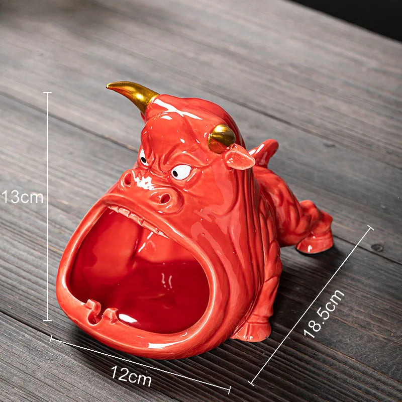 French Bulldog Ceramic Ashtray - Afralia™ Brand Office Desk Décor & Gift for Boyfriend