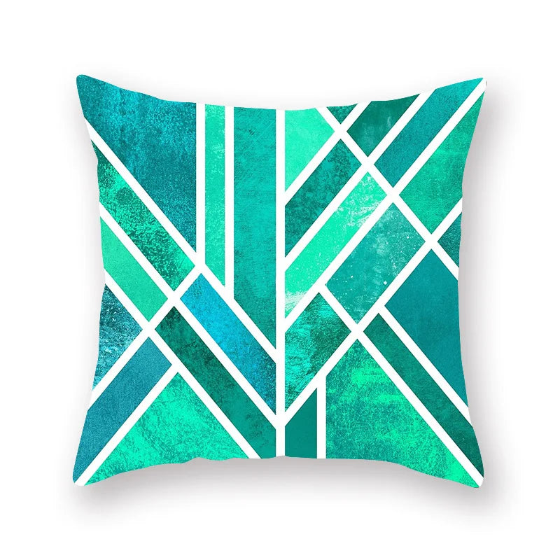 Afralia™ Green Geometric Pillowcase - Nordic Classic Design for Home Decor and Comfort