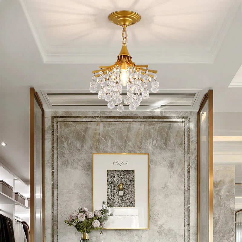 Afralia™ Gold/Black Crystal Pendant Chandelier for Wedding Decor and Luxury Home Lighting